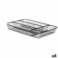 Organizador para Cubiertos Negro Metal 26 x 4,7 x 35,5 cm (6 Unidades)