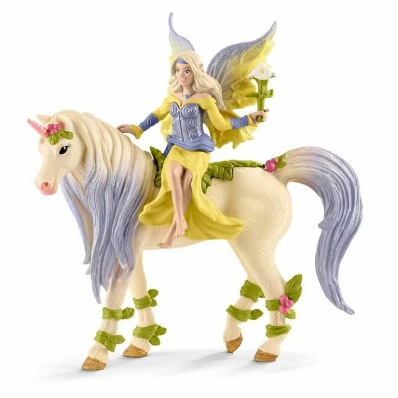 Figura de Acción Schleich  Fairy will be with the Flower Unicorn Moderno