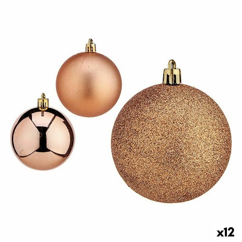 Set de Bolas de Navidad Cobre Plástico Ø 7 cm (12 Unidades)