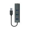 Hub USB 4 Puertos Savio AK-58 Ethernet (RJ-45) Gris