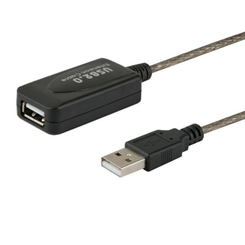 Cable Alargador USB Savio CL-76 Blanco Negro 5 m