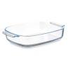 Fuente de Cocina Con asas Transparente Vidrio de Borosilicato 3,8 L 38 x 6,5 x 25,4 cm (6 Unidades)