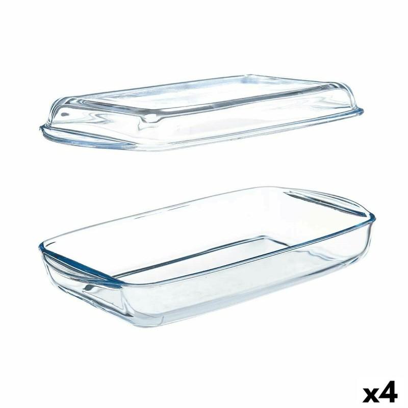 Bandeja con tapa Borcam Transparente Vidrio de Borosilicato 1,9 L (4 Unidades)