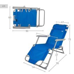 Tumbona reclinable Aktive Azul 153 x 33 x 47 cm