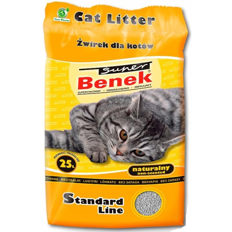 Arena para Gatos Super Benek Compact Natural Gris 25 L