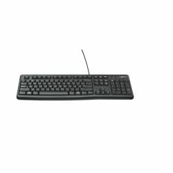 Teclado Logitech Keyboard K120 for Business Negro Blanco Inglés