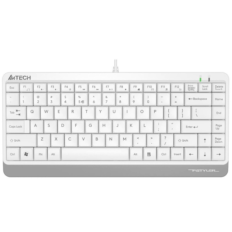 Teclado A4 Tech A4TKLA47119 QWERTY Blanco Inglés