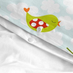 Juego de funda nórdica HappyFriday Mr Fox Little birds Multicolor Cama de 80 2 Piezas