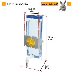 Comedero para Mascotas Ferplast Sippy 4676 Acero Inoxidable 600 ml Transparente Roedores