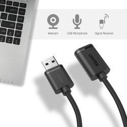 Cable USB Unitek Y-C450GBK Macho/Hembra Negro 2 m