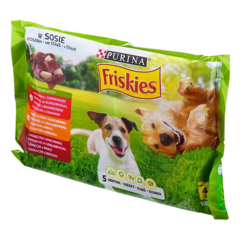 Comida húmeda Purina Friskies Pollo Ternera Cordero Patatas Zanahoria 4 x 100 g