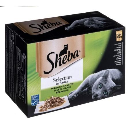 Comida para gato Sheba Selection Pollo Salmón Pescado Ternera 100 g