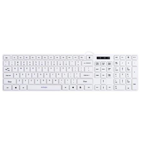 Teclado Activejet Klawiatura USB K-3066SW Blanco QWERTY