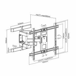 Soporte TV MacLean MC-881 37" 80" 60 Kg