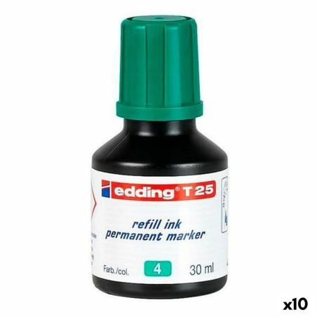 Tinta de recarga Edding T25 Rotulador permanente Verde 30 ml (10 Unidades)