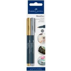 Set de Rotuladores Faber-Castell Creative Studio Metallics Dorado Metal (5 Unidades)