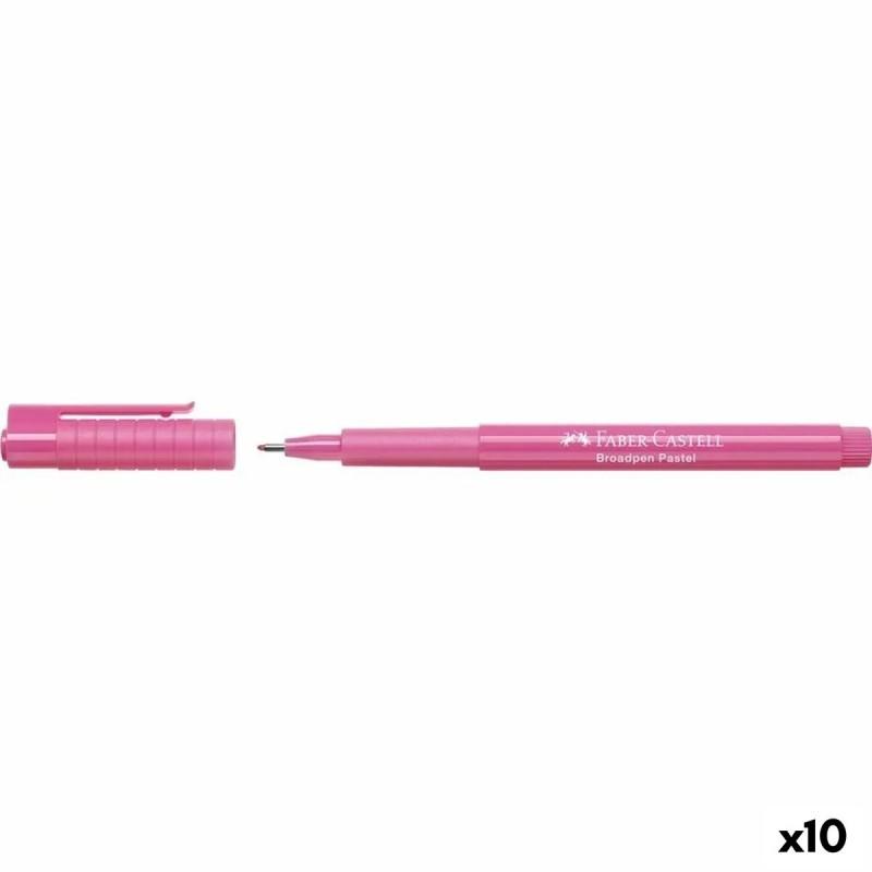 Rotulador permanente Faber-Castell Broadpen Pastel Rosa (10 Unidades)