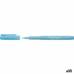 Rotulador permanente Faber-Castell Broadpen Pastel Azul Pastel (10 Unidades)