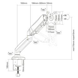 Soporte de Mesa para Pantalla Montis ELBRUS MT014 Negro 32" 13"