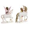 Figura Decorativa Home ESPRIT Blanco Rosa 16 x 7 x 19 cm (2 Unidades)