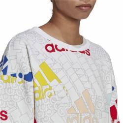 Sudadera sin Capucha Mujer Adidas Essentials Multi-Coloured Blanco