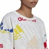 Sudadera sin Capucha Mujer Adidas Essentials Multi-Coloured Blanco