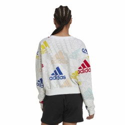 Sudadera sin Capucha Mujer Adidas Essentials Multi-Coloured Blanco