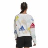 Sudadera sin Capucha Mujer Adidas Essentials Multi-Coloured Blanco