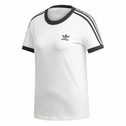 Camiseta de Manga Corta Mujer Adidas 3 stripes Blanco