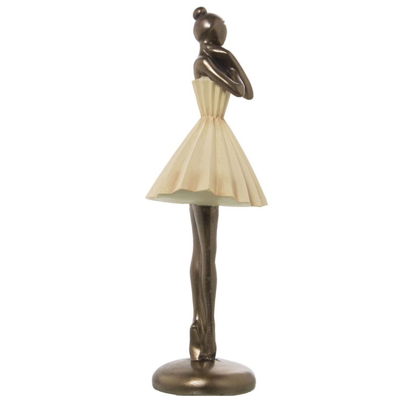 Figura Decorativa Alexandra House Living Beige Dorado Plástico Bailarina 13 x 17 x 32 cm