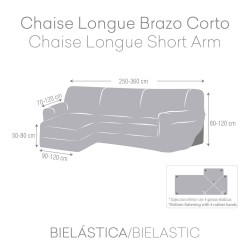 Funda para chaise longue de brazo corto izquierdo Eysa ROC Marrón 120 x 120 x 360 cm