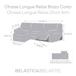 Funda para chaise longue de brazo corto izquierdo Eysa ROC Blanco 120 x 120 x 360 cm