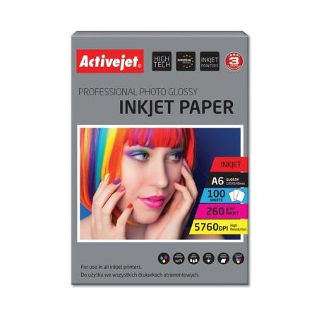 Papel Fotográfico Brillante Activejet AP6-260GR100 A6 100 Hojas