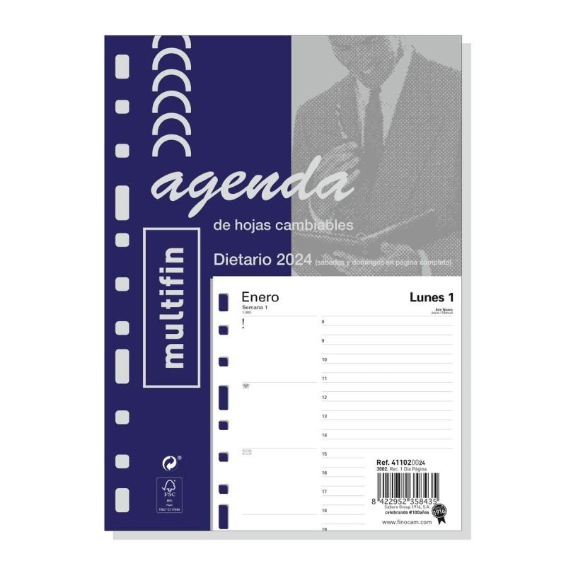 Recambio para Agenda Finocam Multifin 2024 Blanco 15,5 x 21,5 cm