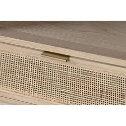 Mueble de TV Home ESPRIT Dorado Natural Ratán Abeto 120 x 40 x 60 cm