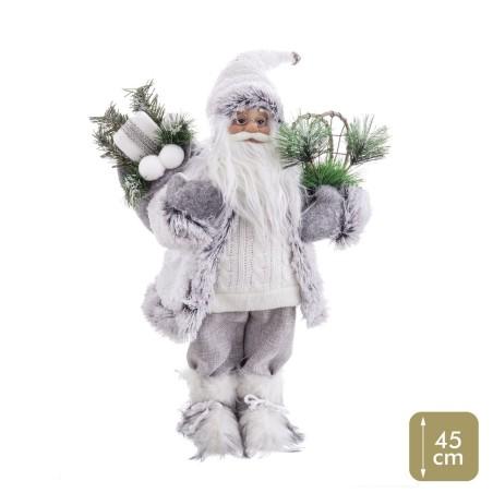 Adorno Navideño Blanco Plástico Poliresina Tejido 45 cm