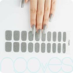 Láminas de Gel para Uñas Nooves Glitter grey (20 Unidades)