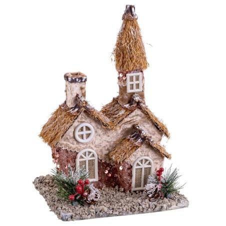 Adorno Navideño Multicolor Natural Polyfoam Casa 20 x 16 x 28,5 cm