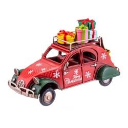 Adorno Navideño Rojo Multicolor Metal Coche 16 x 7 x 9,5 cm