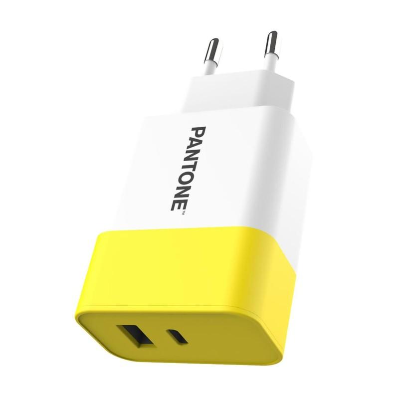 Cargador de Pared Pantone PT-PDAC02Y Amarillo Blanco 15 W