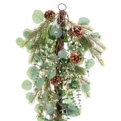 Colgador para Puertas Navidad Verde Natural Ratán Plástico 71,12 cm