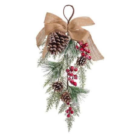 Colgador para Puertas Navidad Blanco Rojo Verde Natural Ratán Plástico 55 cm