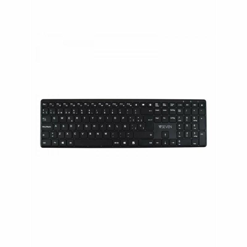 Teclado Bluetooth V7 KW550ESBT Qwerty Español Español Negro