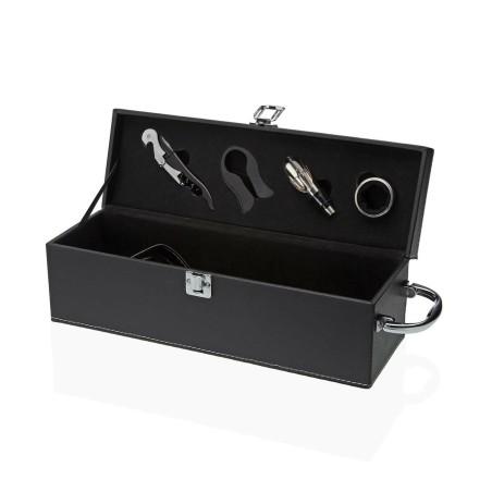 Set de Accesorios para Vino Versa Acero Polipiel