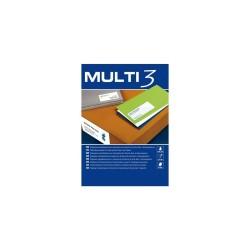 Etiquetas para Impresora MULTI 3 Inkjet Láser Blanco Recto 100 Hojas 70 x 33,8 mm (24 Unidades)