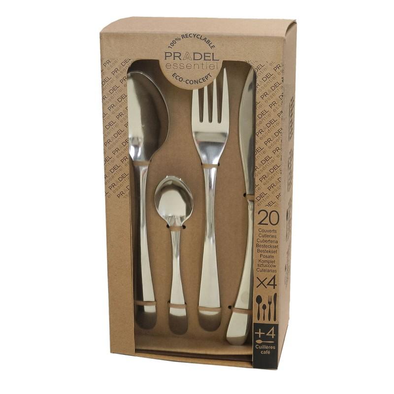 Set de Cubiertos Pradel essentiel Ondine 20 Piezas Acero Metal