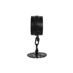 Reloj de Mesa Home ESPRIT Negro Plateado Metal Cristal 18 x 17 x 33 cm