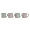 Juego de Tazas de Café Home ESPRIT Azul Rosa Gres 4 Piezas 180 ml