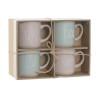 Juego de 4 Tazas Mug Home ESPRIT Azul Rosa Gres 355 ml 9,7 x 7 x 9,2 cm