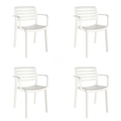 Silla de Jardín Garbar Wind Blanco Polipropileno 58 x 78 x 54 cm 58 x 54 x 78 cm 4 Unidades (4 Piezas)